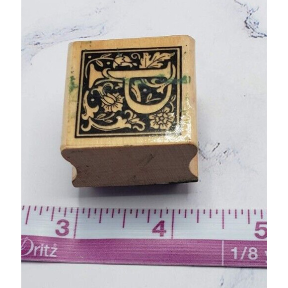 Lot of 5 Wood Mounted Rubber Stamps Dogs Bears and Flowers - Picture 7 of 16